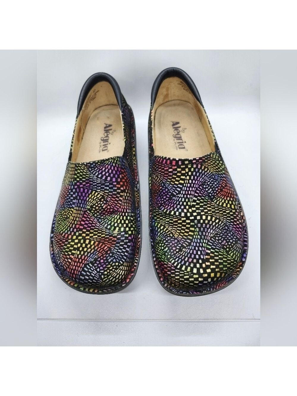 Alegria Leather Debra Viewmaster closed heel clog slip resistant sz 37/8